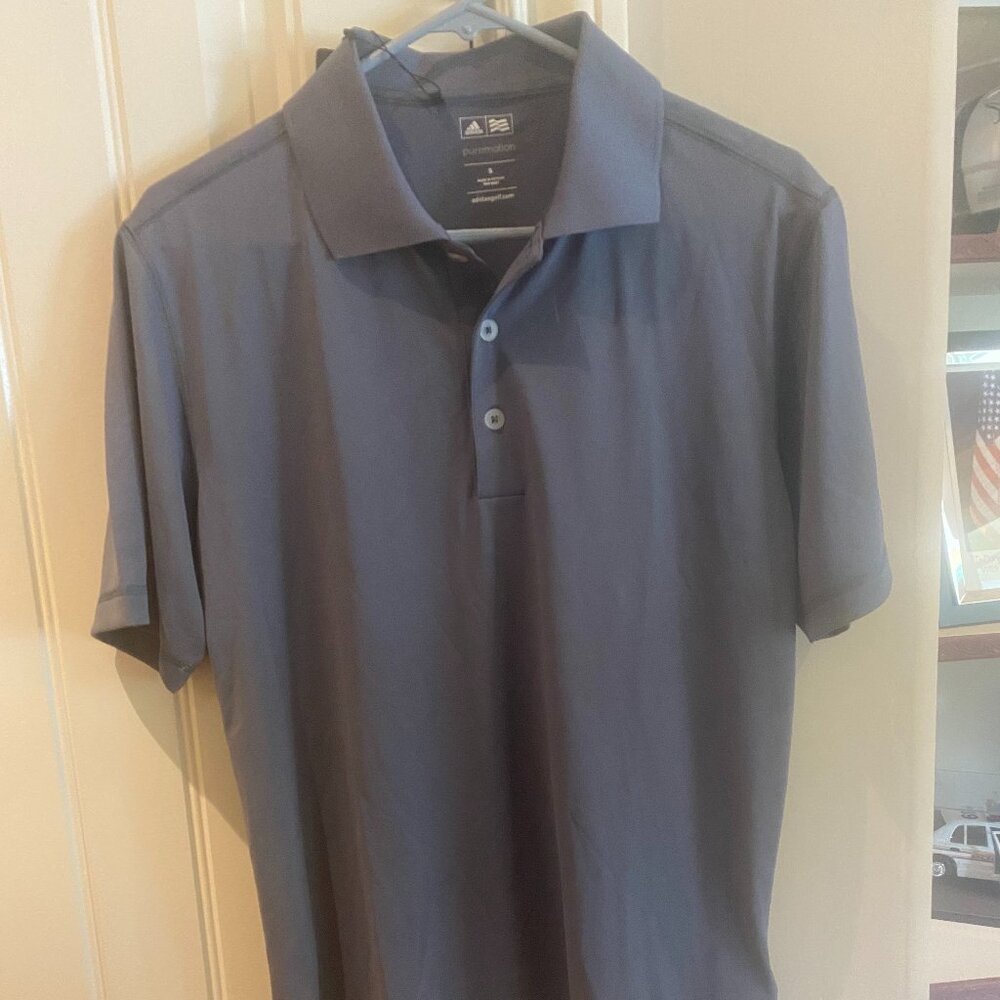 Adidas Puremotion Golf Shirt Mens Small, Gray